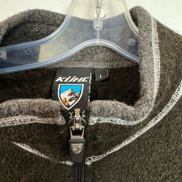 Kuhl Alfpaca Fleece Full Zipper Fleece Jacket Pockets Warm Outdoor Unisex L Grey - Picture 6 of 16